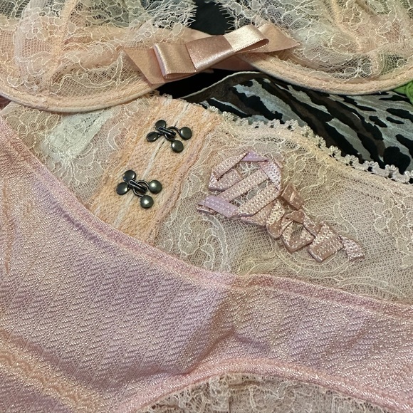 Dior Other - Dior/Galliano Pink Lace Bra Set